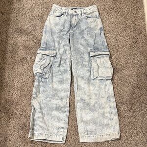 Wild Fable Blue Striped Flare Jeans